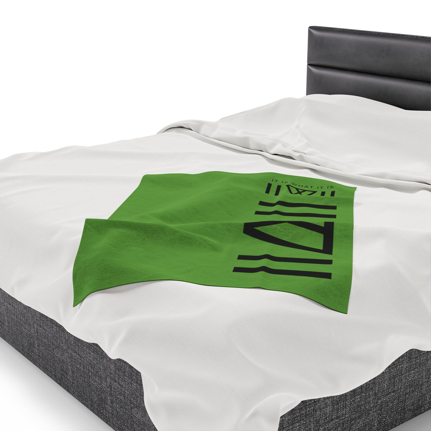 Blanket Cover Bed Spread - IIWII branded *GREEN* Velveteen Plush Blanket