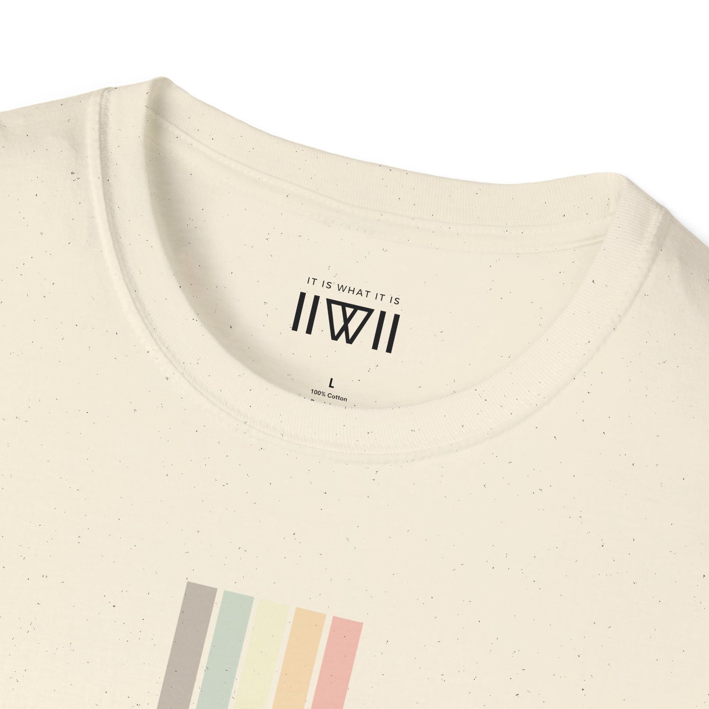 T-Shirt - The Big Logo - IIWII "It Is What It Is" pastel rainbow Unisex Soft style T-Shirt tee