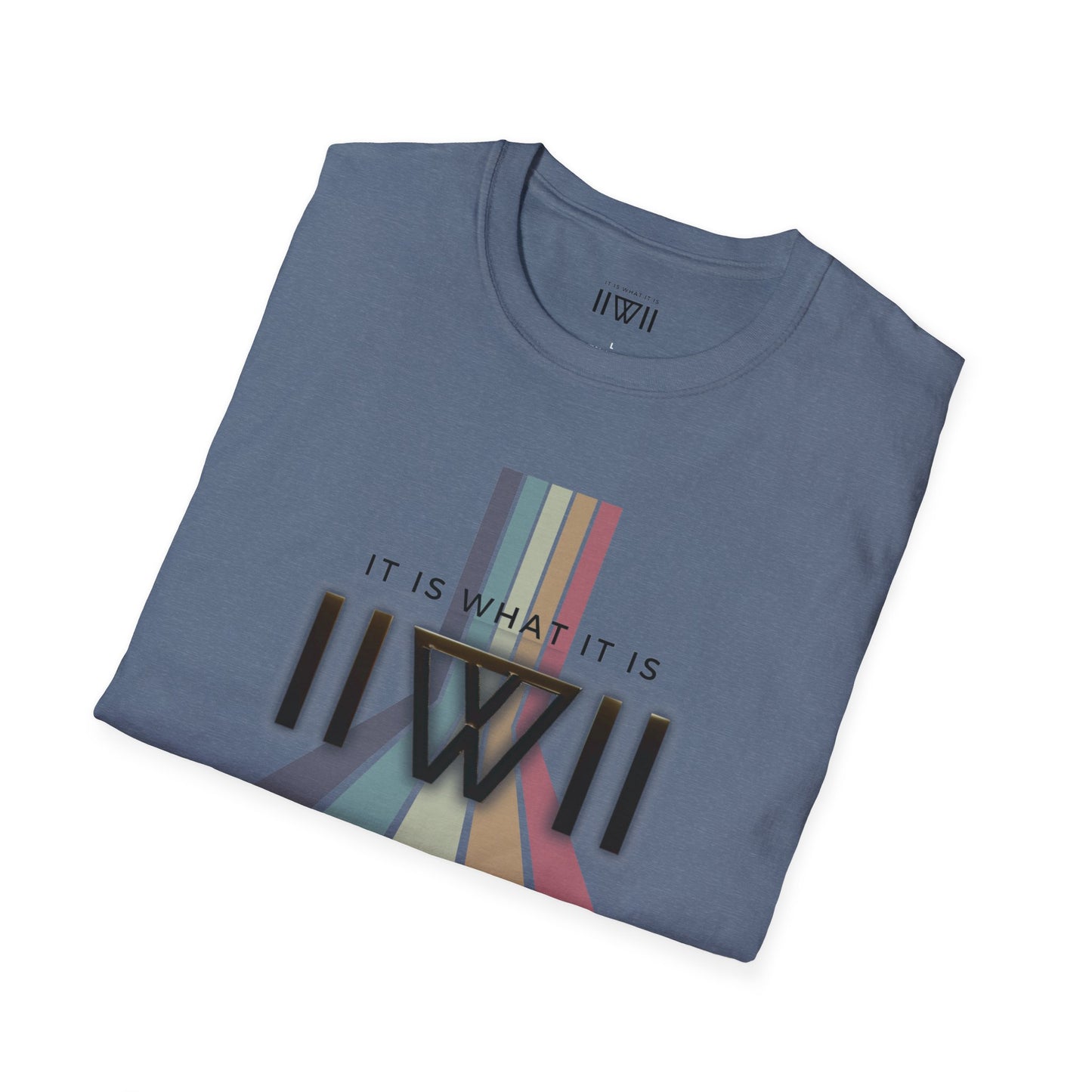 T-Shirt - The Big Logo - IIWII "It Is What It Is" pastel rainbow Unisex Soft style T-Shirt tee