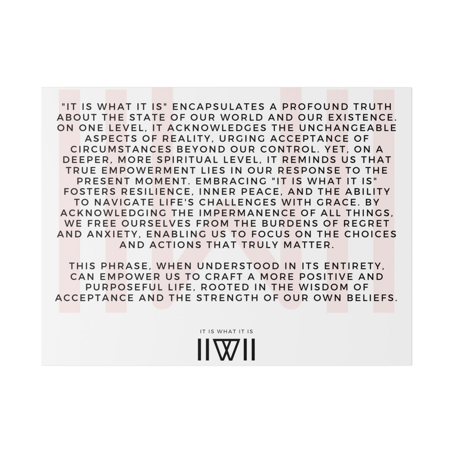 Canvas Art - IIWII statement and meaning - Matte Canvas, Stretched, 0.75"