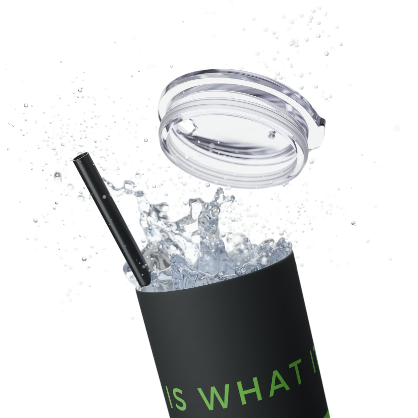 Water Bottle Flask Tumbler - IIWII Skinny Tumbler with Straw, 20oz