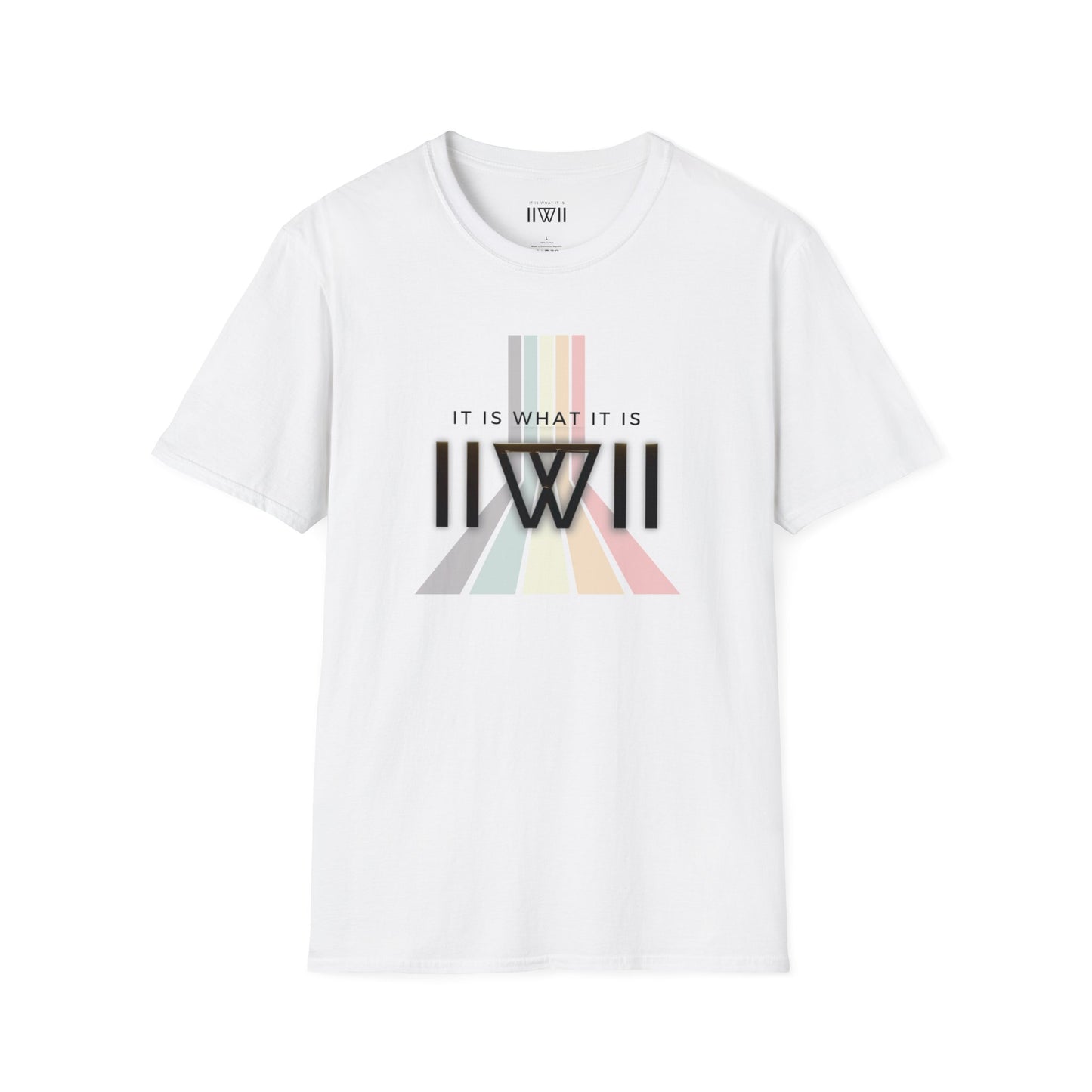 T-Shirt - The Big Logo - IIWII "It Is What It Is" pastel rainbow Unisex Soft style T-Shirt tee