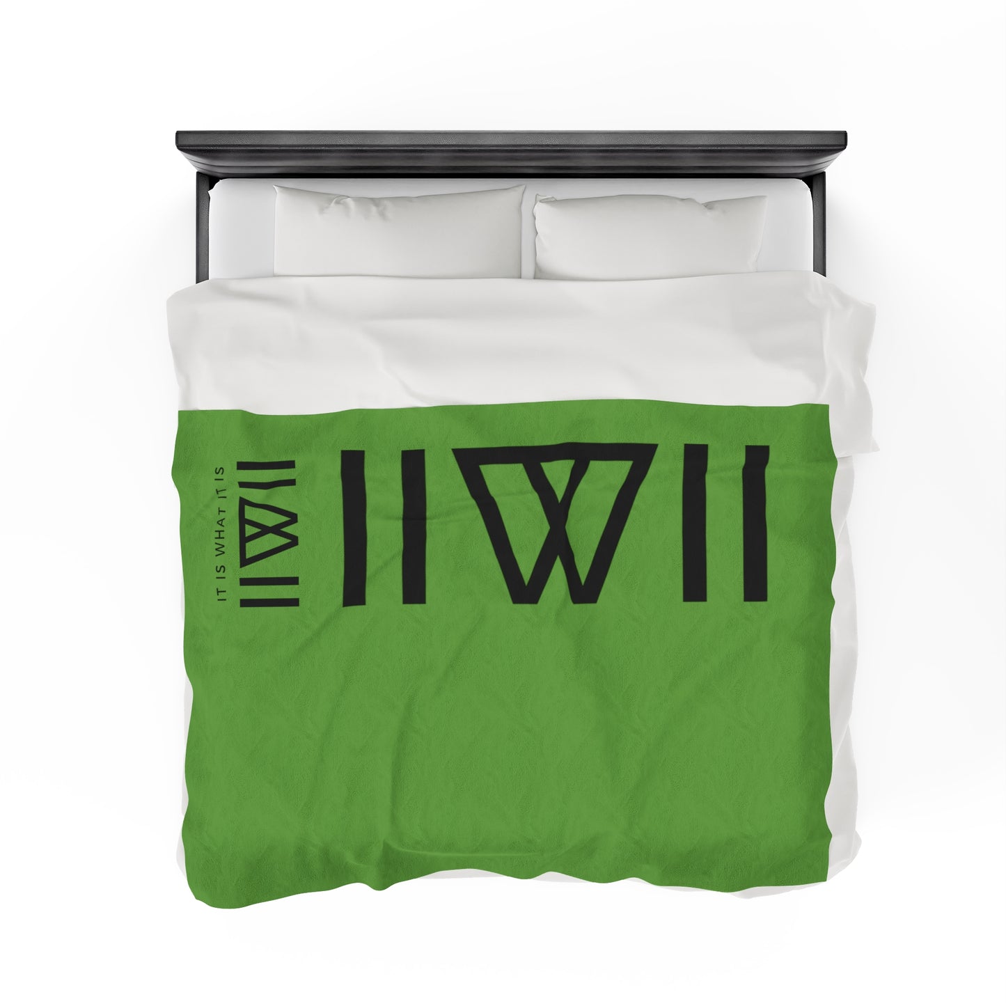 Blanket Cover Bed Spread - IIWII branded *GREEN* Velveteen Plush Blanket