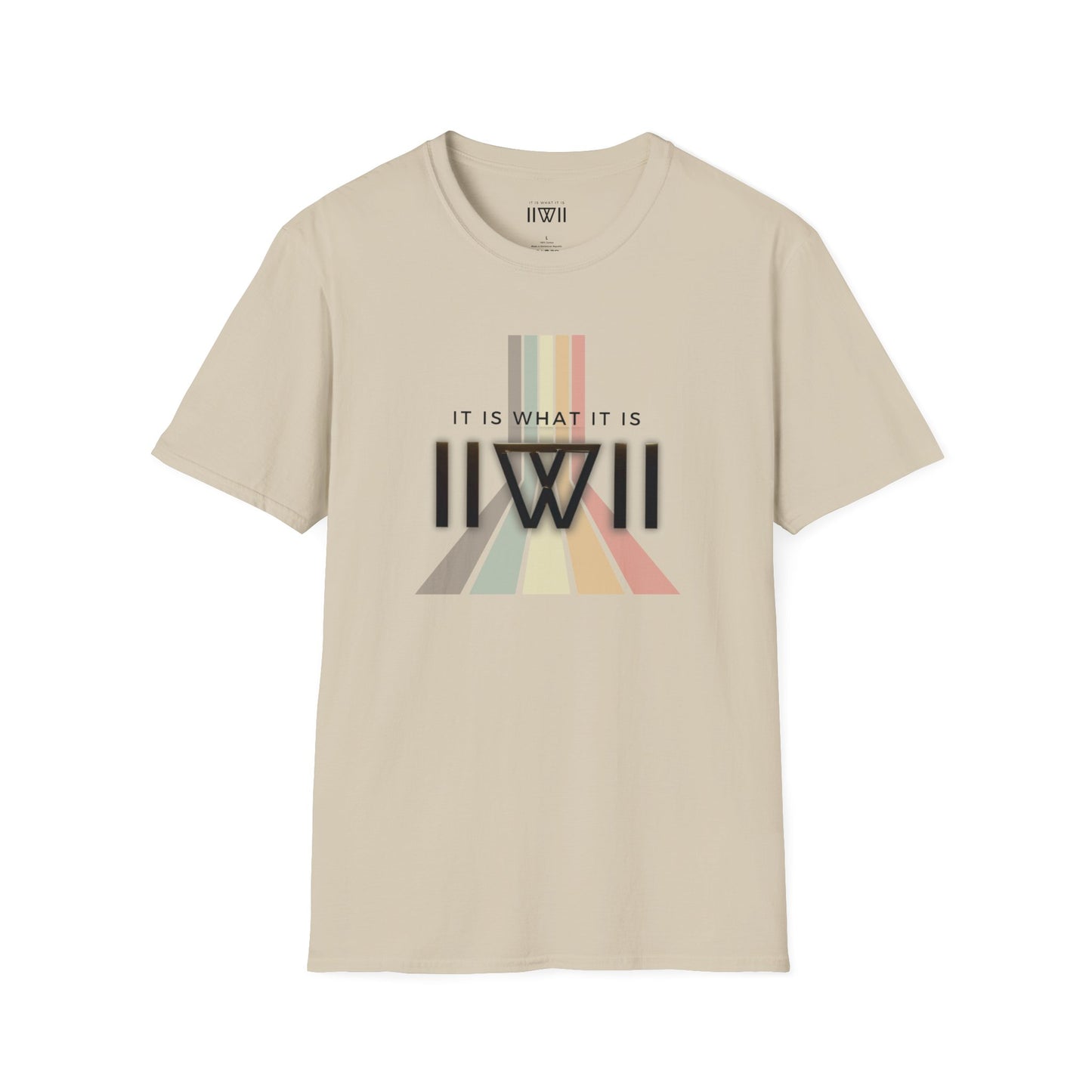 T-Shirt - The Big Logo - IIWII "It Is What It Is" pastel rainbow Unisex Soft style T-Shirt tee
