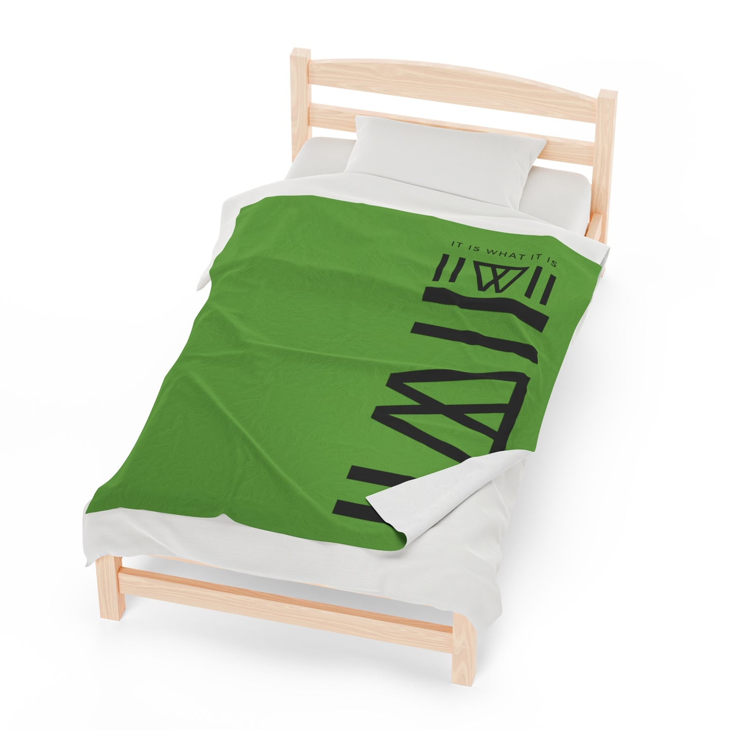 Blanket Cover Bed Spread - IIWII branded *GREEN* Velveteen Plush Blanket