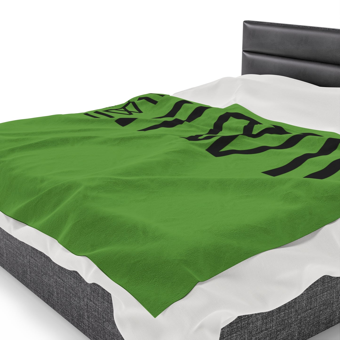 Blanket Cover Bed Spread - IIWII branded *GREEN* Velveteen Plush Blanket