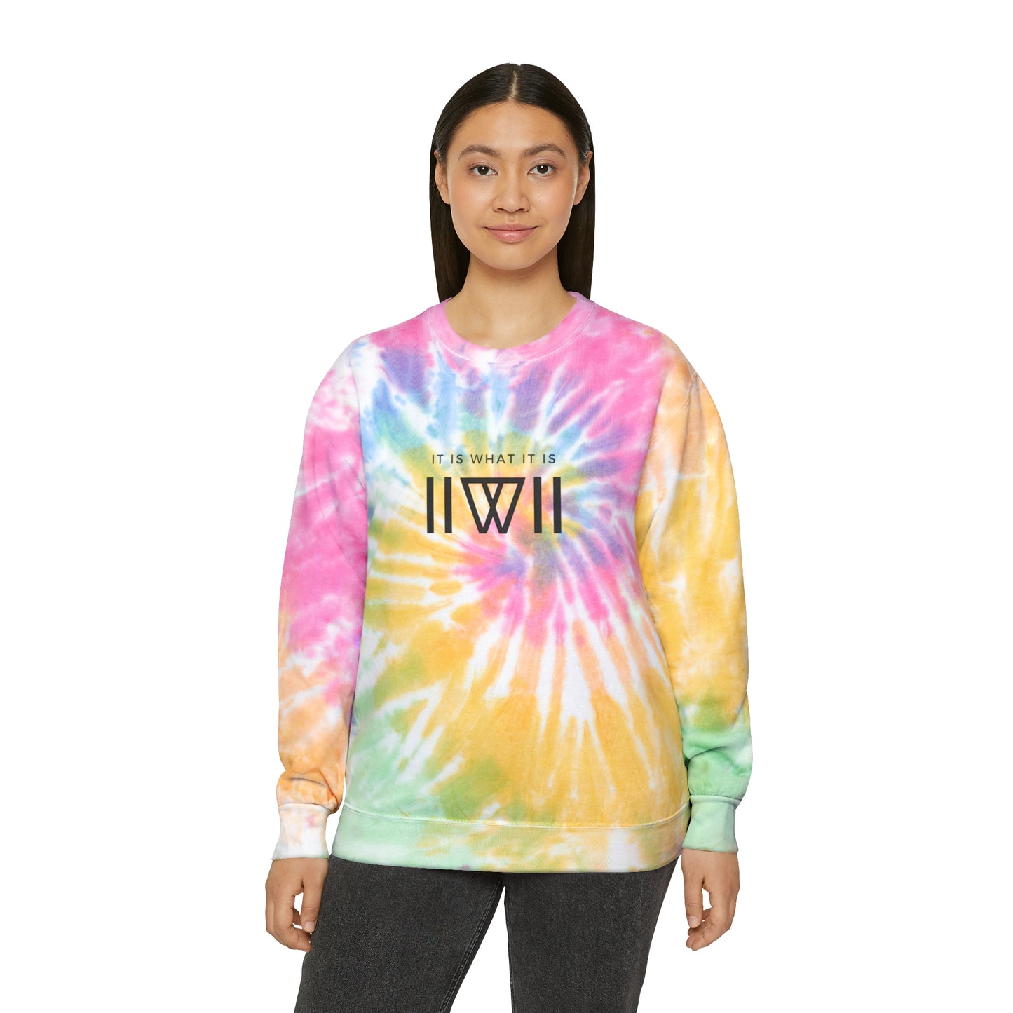 Sweatshirt Jumper Pullover - IIWII logo - Unisex Tie-Dye Sweatshirt