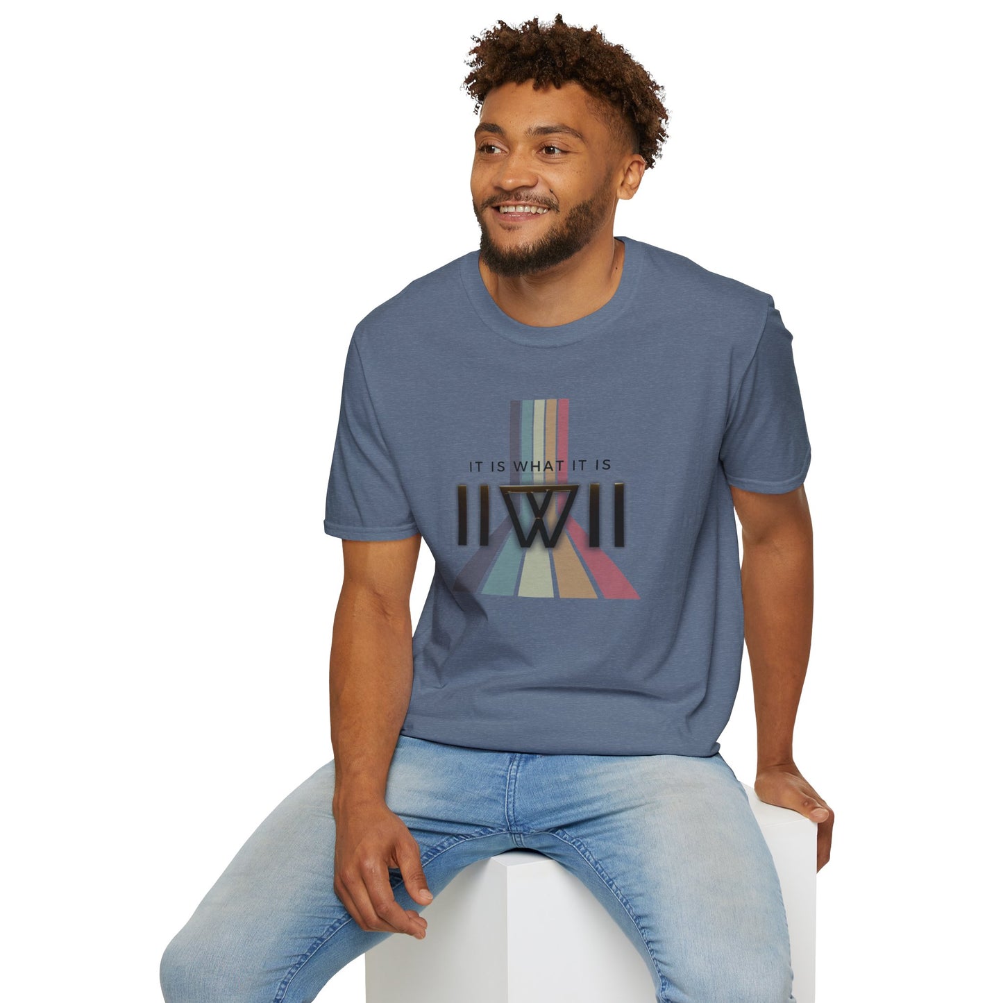 T-Shirt - The Big Logo - IIWII "It Is What It Is" pastel rainbow Unisex Soft style T-Shirt tee