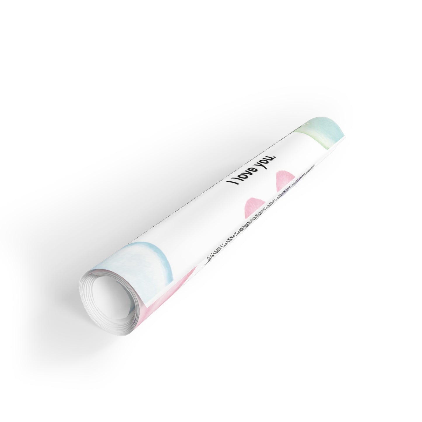 Gift Wrapping Paper Rolls "You are everything that makes me feel loved", RAINBOW HEARTS - 1pc