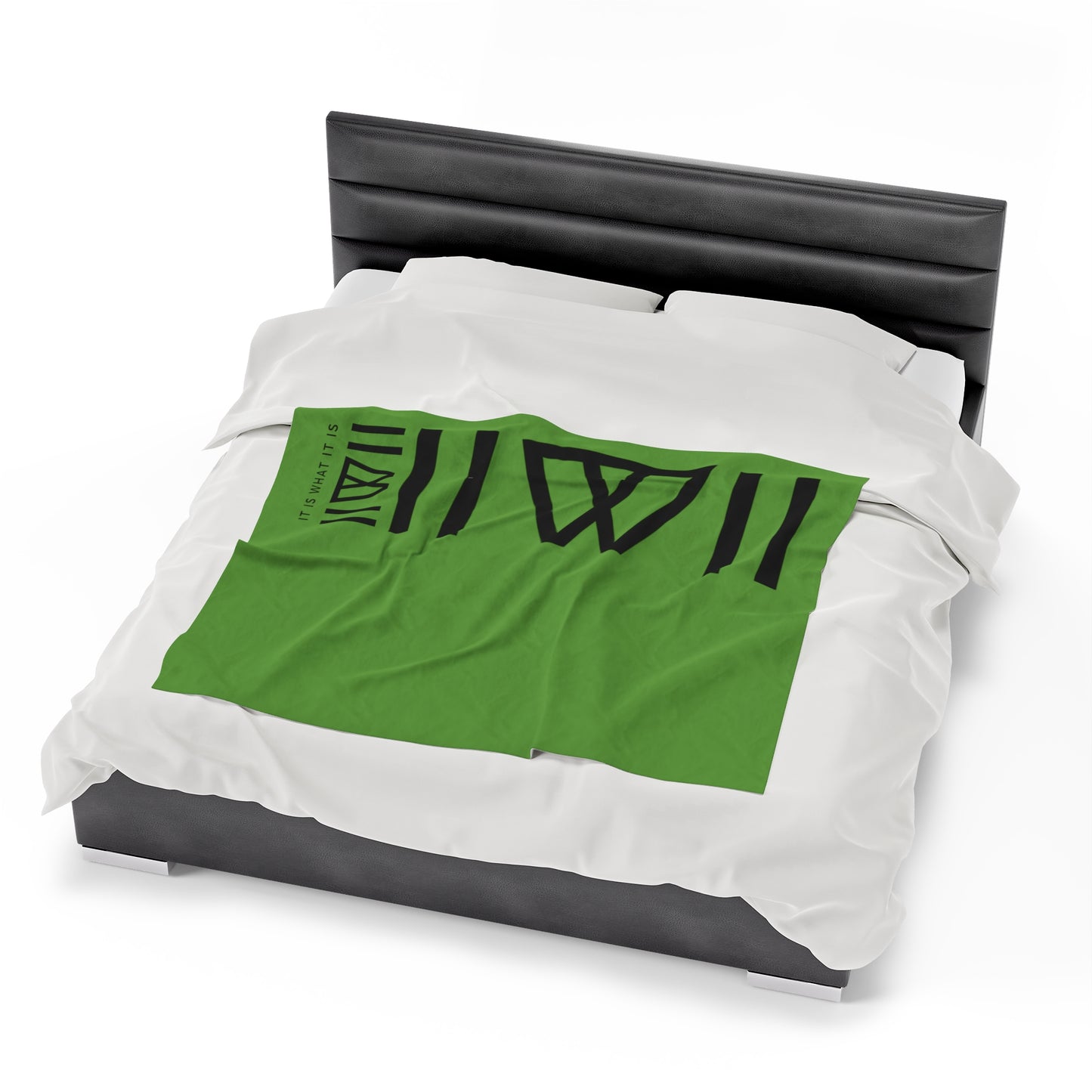 Blanket Cover Bed Spread - IIWII branded *GREEN* Velveteen Plush Blanket