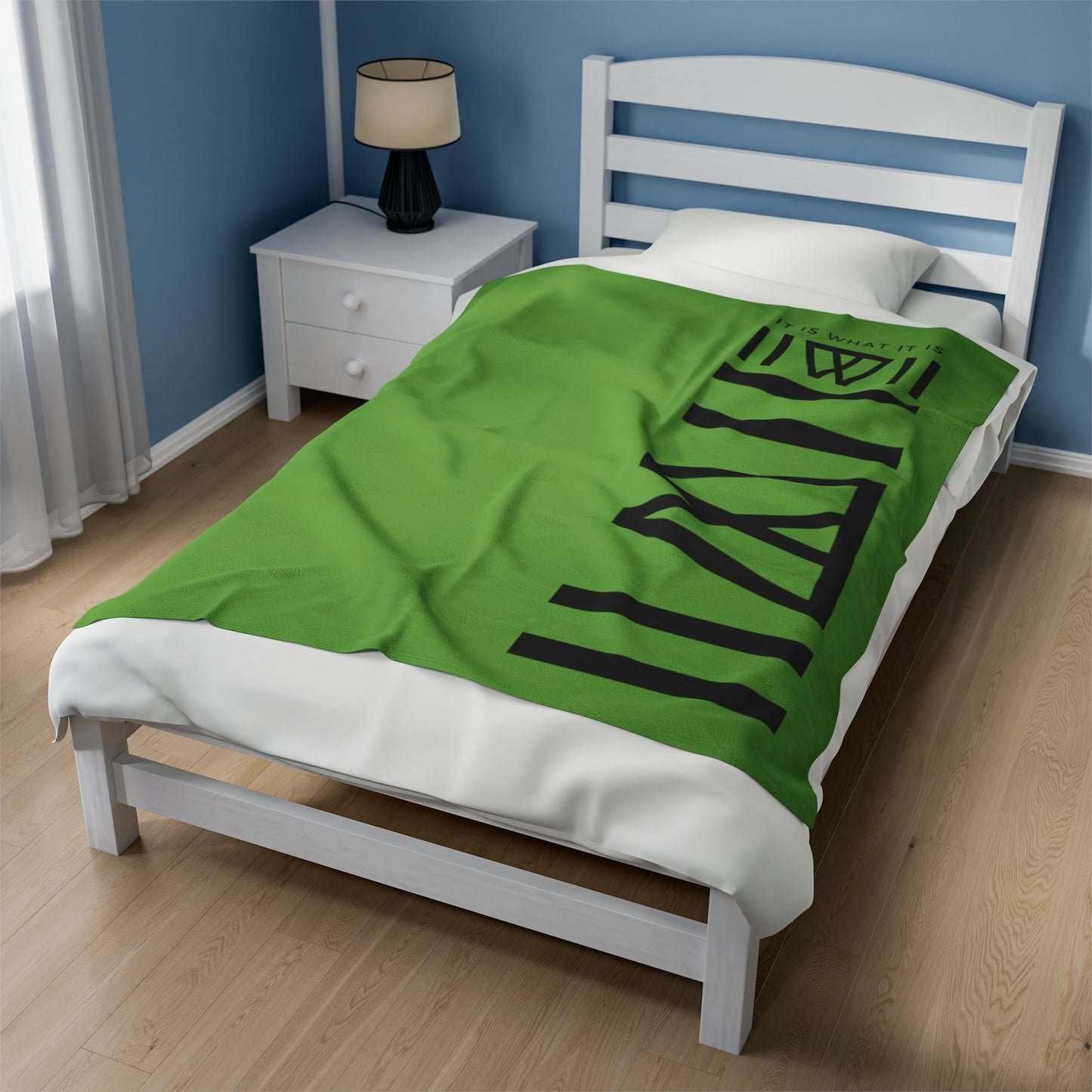 Blanket Cover Bed Spread - IIWII branded *GREEN* Velveteen Plush Blanket