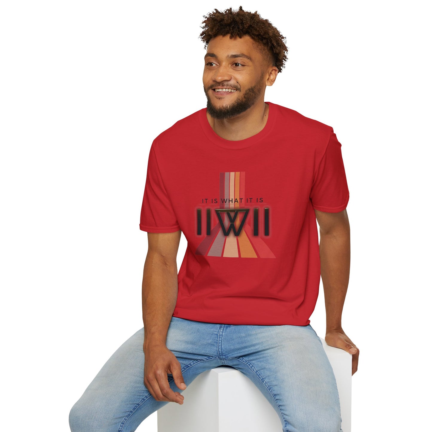 T-Shirt - The Big Logo - IIWII "It Is What It Is" pastel rainbow Unisex Soft style T-Shirt tee