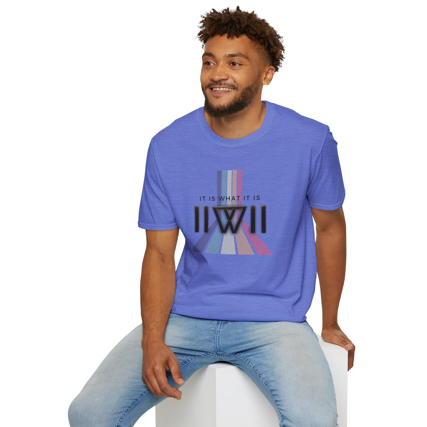 T-Shirt - The Big Logo - IIWII "It Is What It Is" pastel rainbow Unisex Soft style T-Shirt tee
