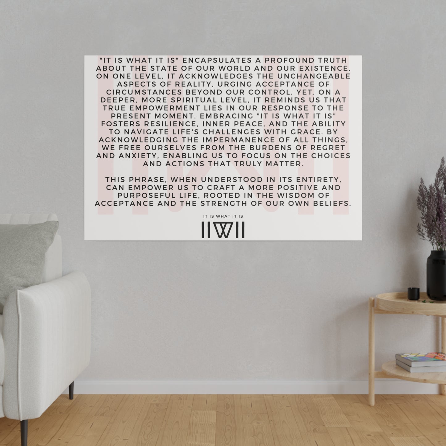 Canvas Art - IIWII statement and meaning - Matte Canvas, Stretched, 0.75"