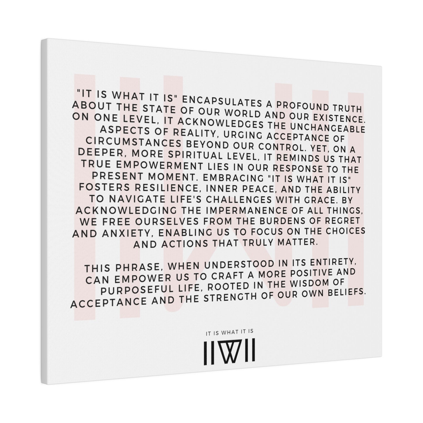Canvas Art - IIWII statement and meaning - Matte Canvas, Stretched, 0.75"