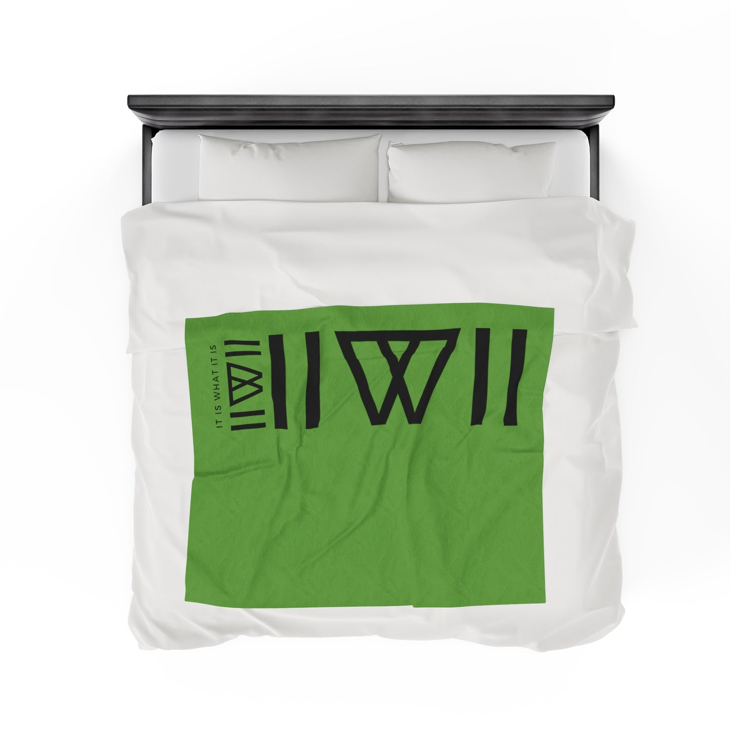 Blanket Cover Bed Spread - IIWII branded *GREEN* Velveteen Plush Blanket