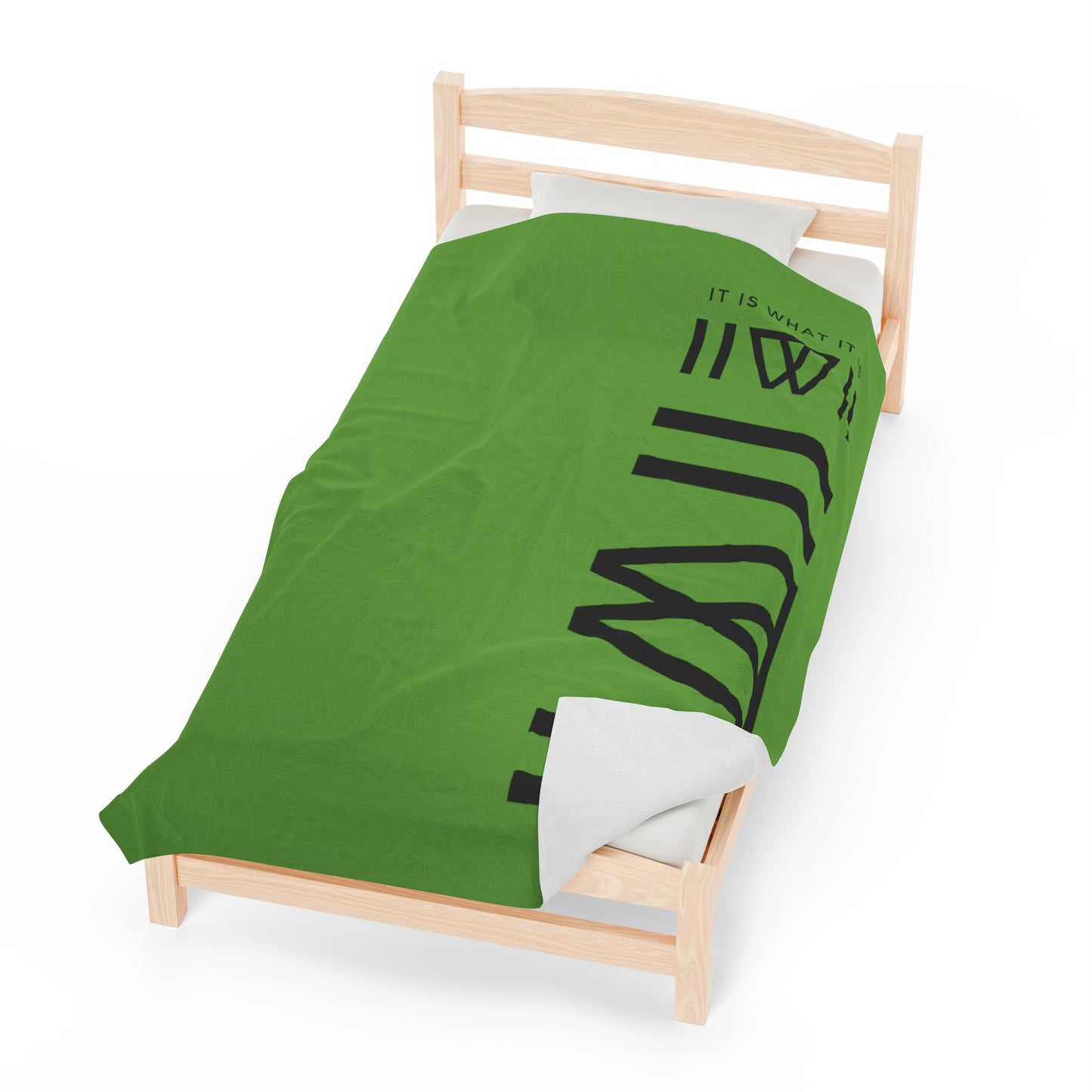 Blanket Cover Bed Spread - IIWII branded *GREEN* Velveteen Plush Blanket