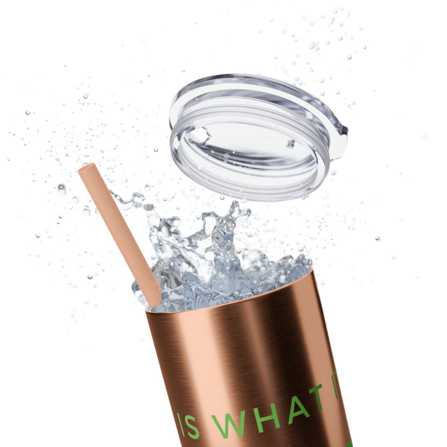 Water Bottle Flask Tumbler - IIWII Skinny Tumbler with Straw, 20oz