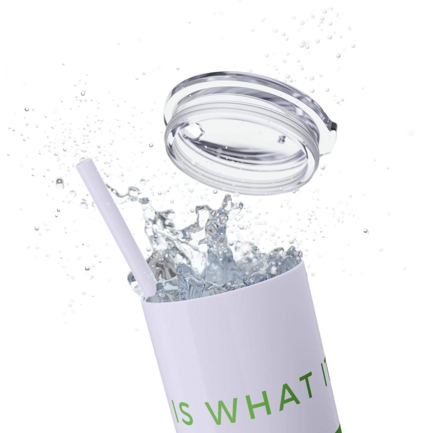 Water Bottle Flask Tumbler - IIWII Skinny Tumbler with Straw, 20oz