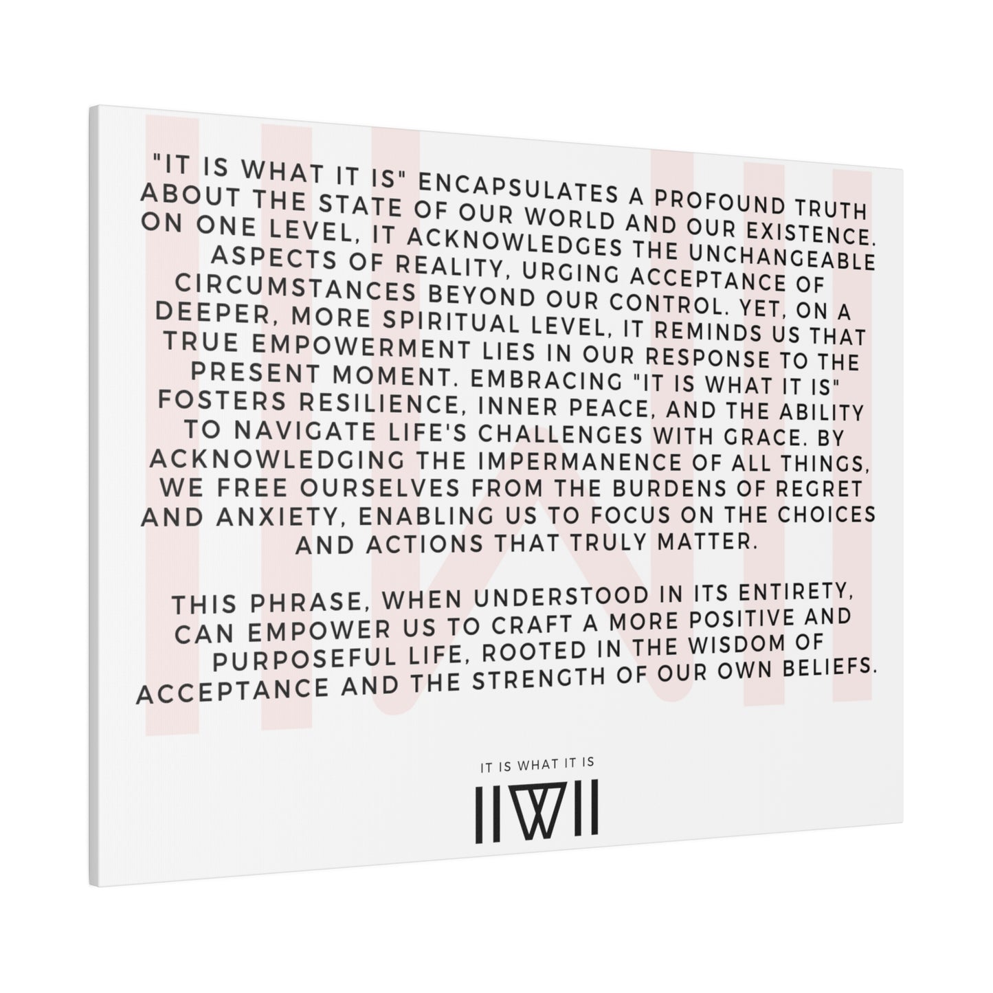 Canvas Art - IIWII statement and meaning - Matte Canvas, Stretched, 0.75"