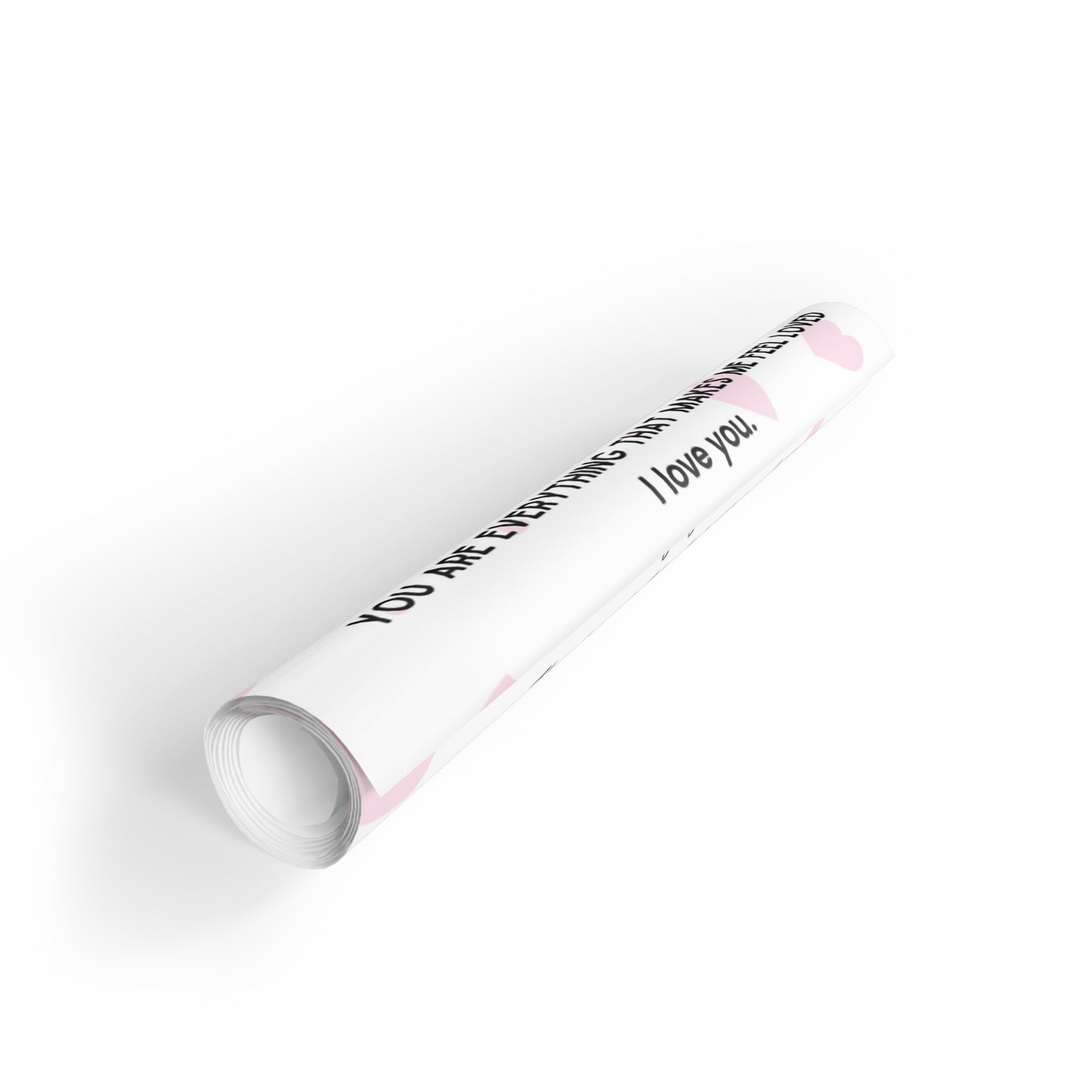 Gift Wrapping Paper Rolls "You are everything that makes me feel loved", RED HEARTS - 1pc